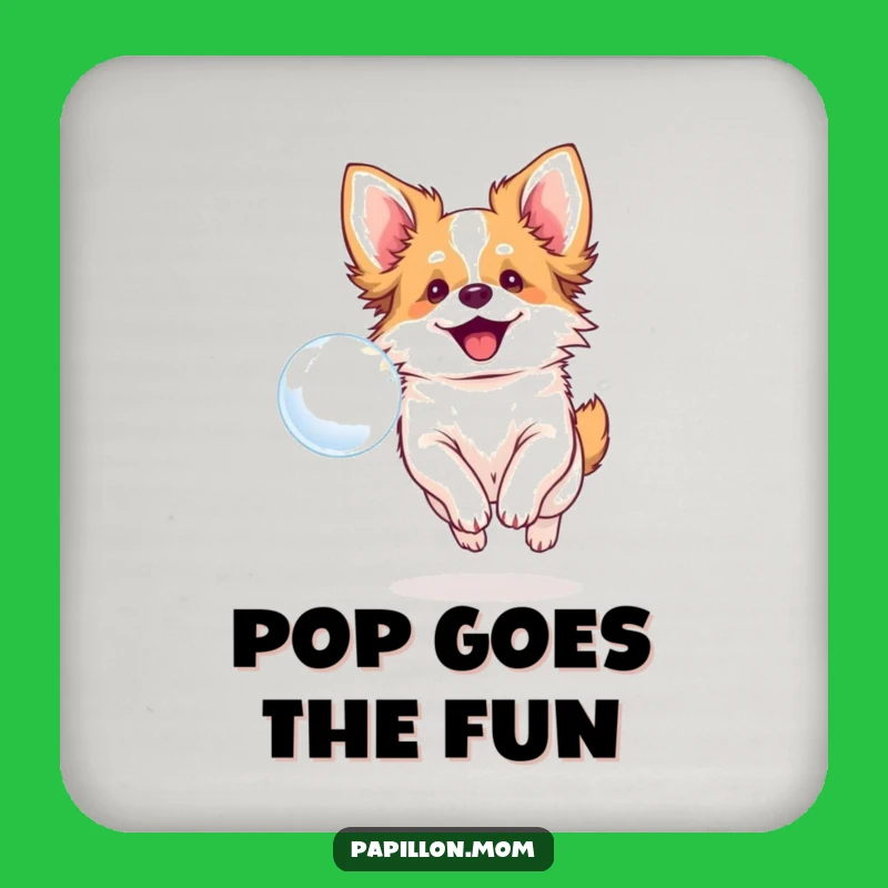 Funny Papillon Dog Bubble Coaster - Protect Surfaces With Canine Charm