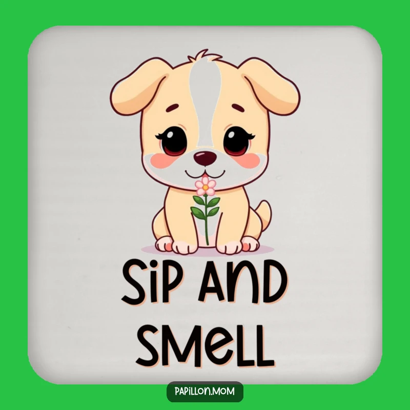 Funny Doggo Flower Coaster: Table Protection Gentle Dog Funny Gift