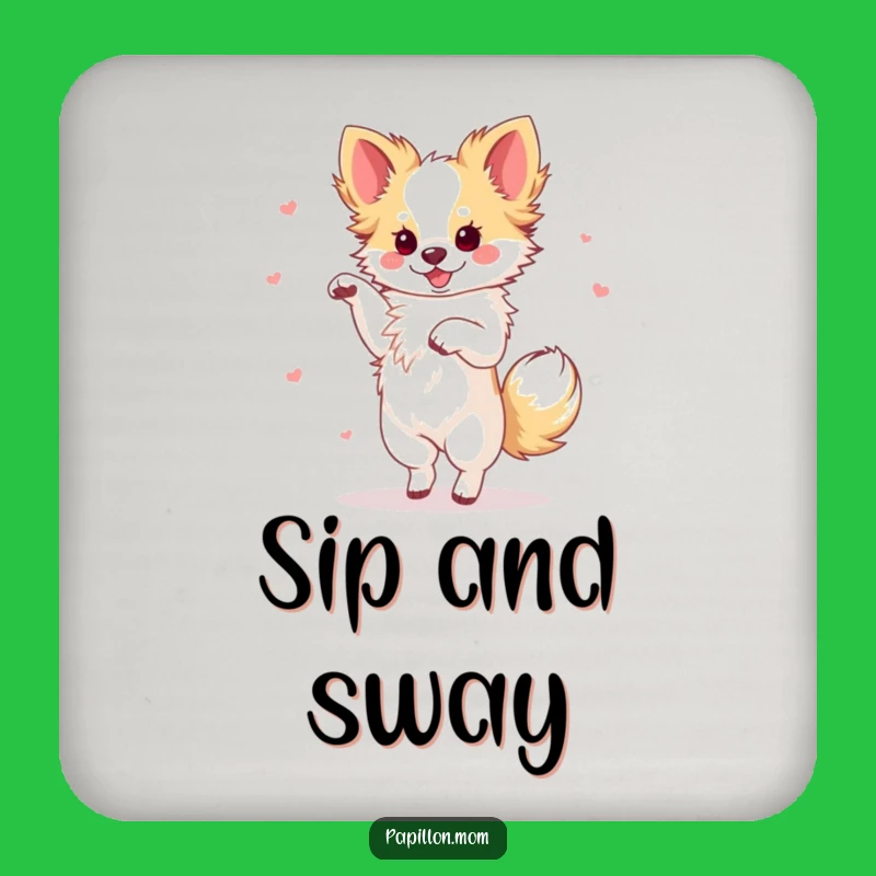 Funny Papillon Dancing Coaster Set: Protect Surfaces with Graceful Humor!