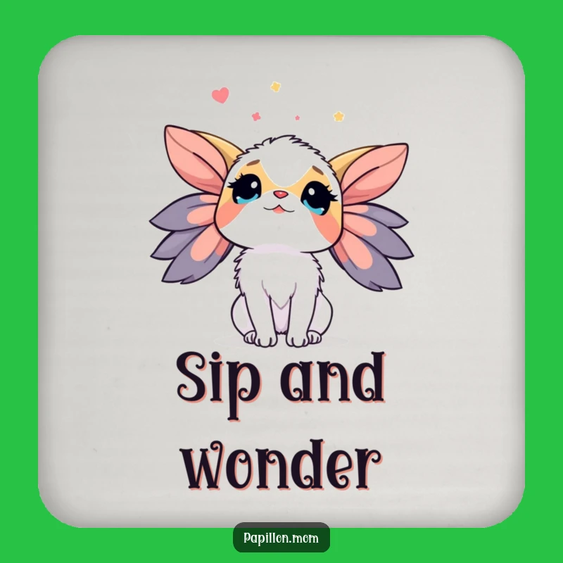 Funny Papillon Sky Coasters: Set of 4 Dog Lady Charms, Perfect Inspirational Gift!