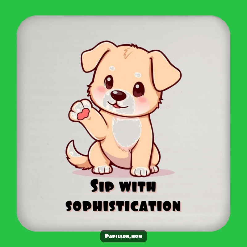 Funny Elegant Dog Coaster: Delicate Pose, Charming Funny Gift!