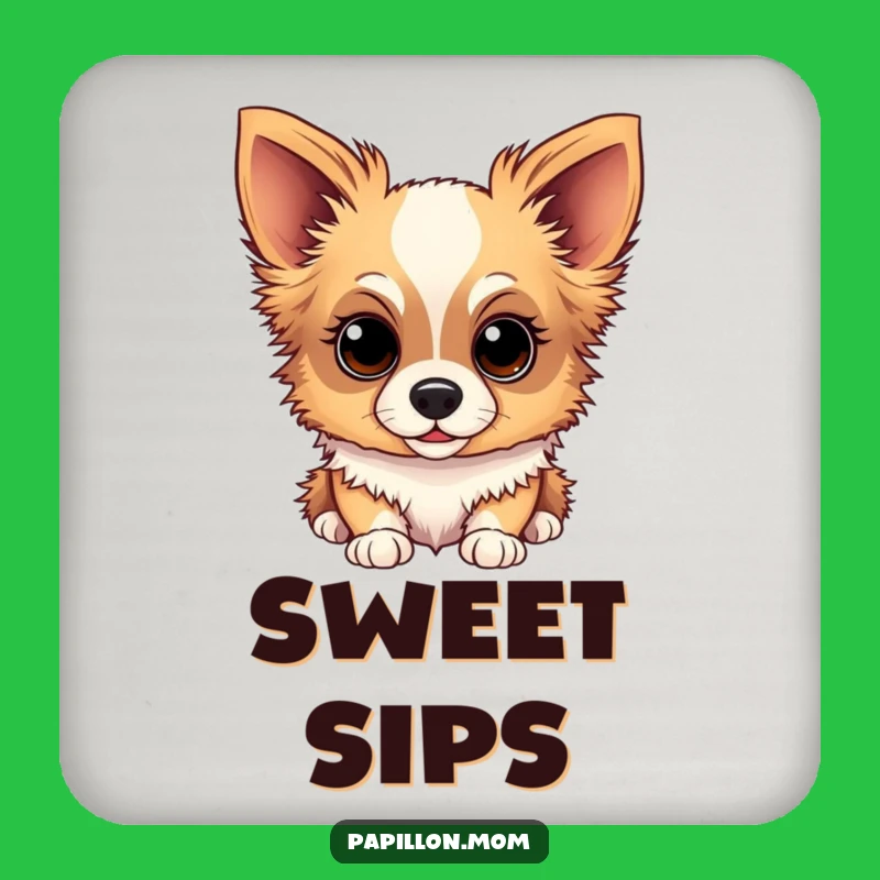 Funny Papillon Sweet Gaze Coasters - Charming Funny Gift for Hosts