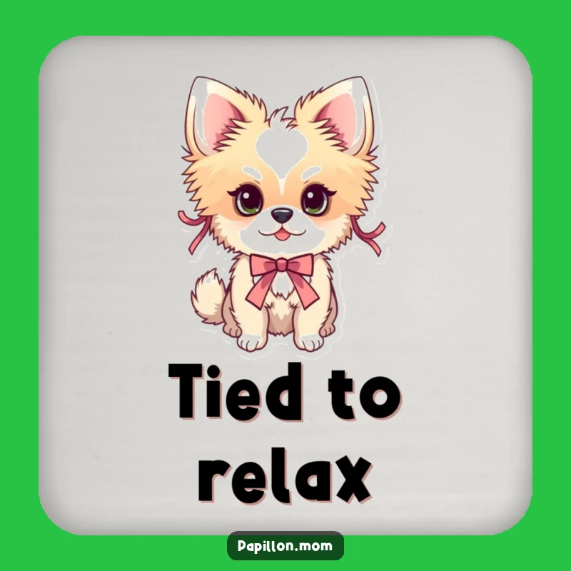 Funny Papillon Ribbon Adorned Coasters - Elegant Funny Gift for Hosts