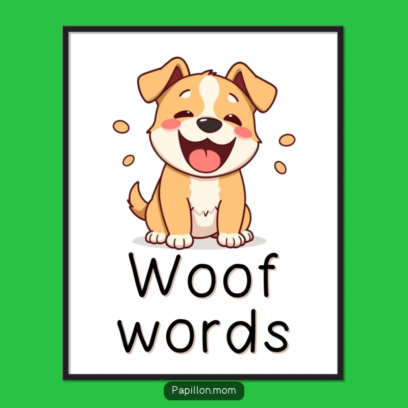 Funny Barking Dog Poster: Vibrant Wall Art, Ideal Humorous Gift for Dog Owners