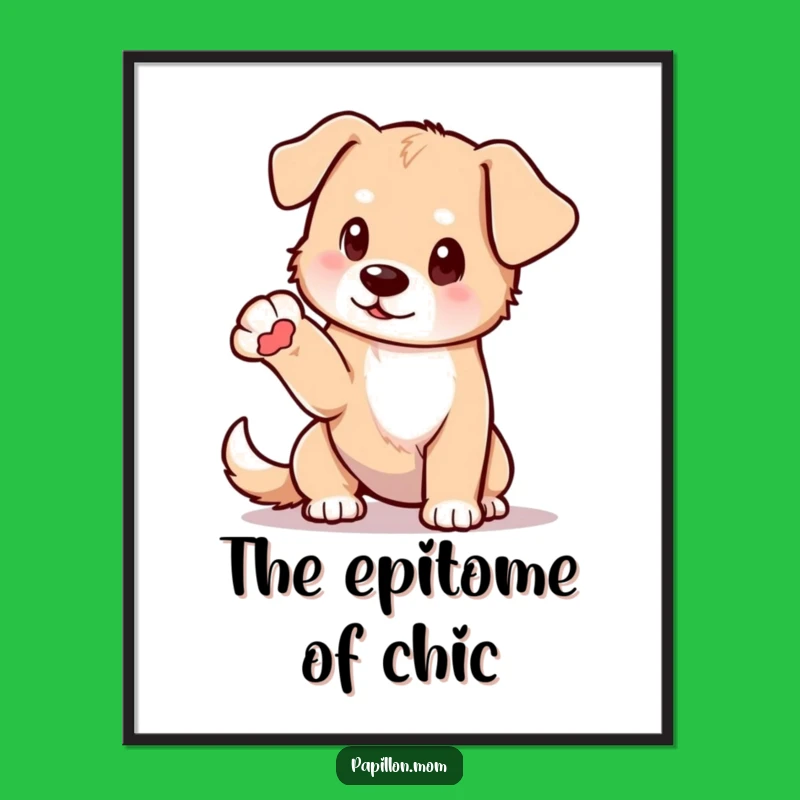 Funny Elegant Dog Poster: Delicate Pose Art, Wonderful Funny Gift!
