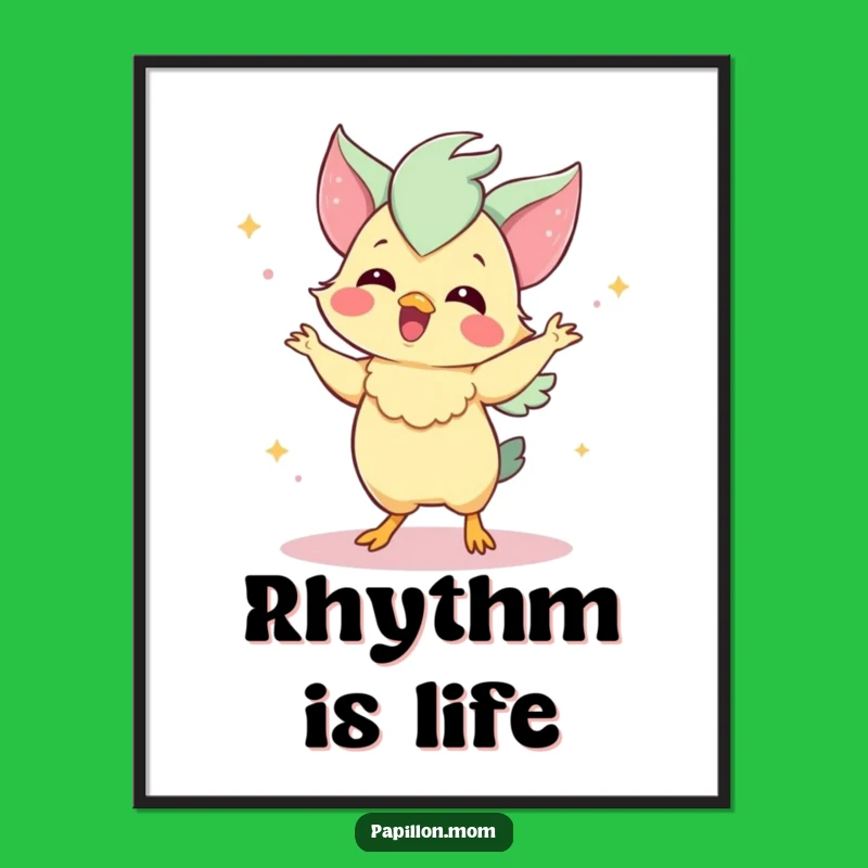 Funny Papillon Poster: Dancing Papillon Charm - Charming Funny Gift for Decor!