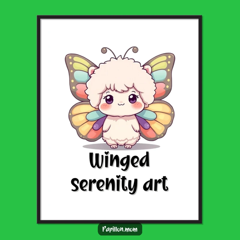 Funny Fluffy Butterfly Wings Poster - Whimsical Wall Art