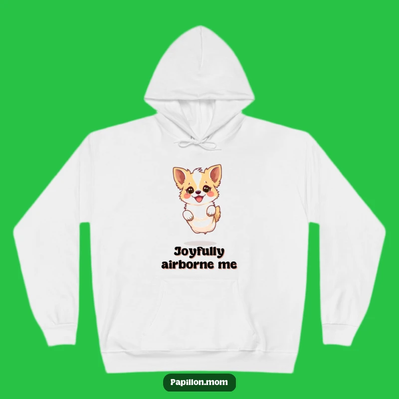Cozy Funny Kawaii Papillon Dog Hoodie: Leaping Joy, Warm Gift!