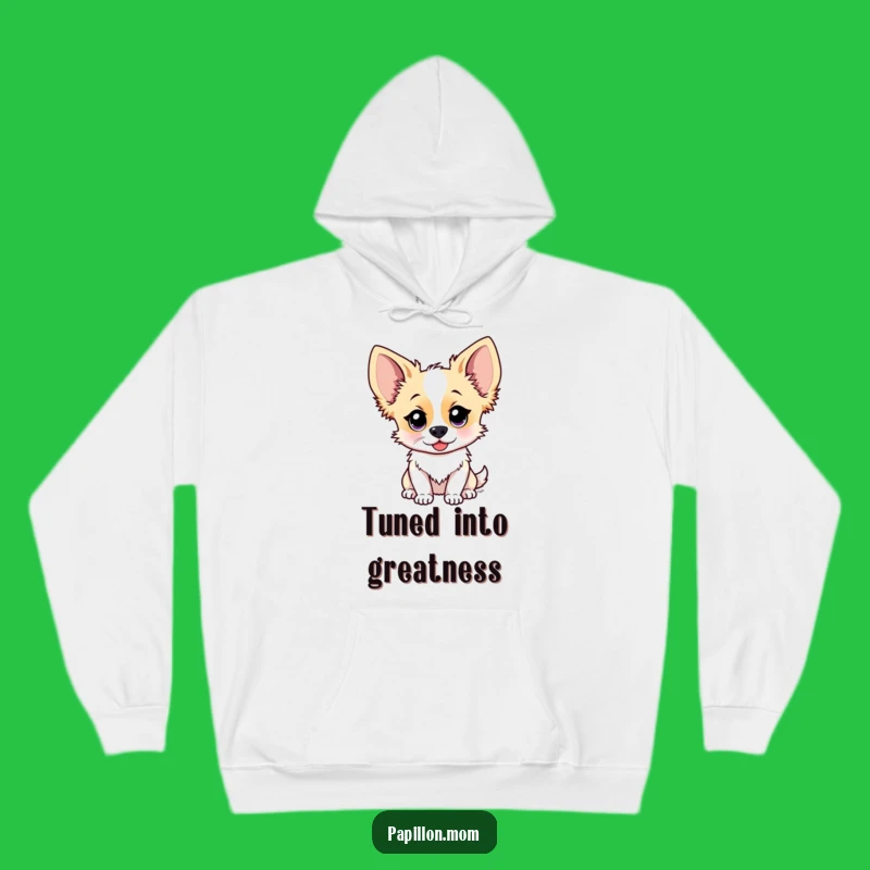 Cozy Funny Papillon Attentive Ears Hoodie - Curious Dog Comfort