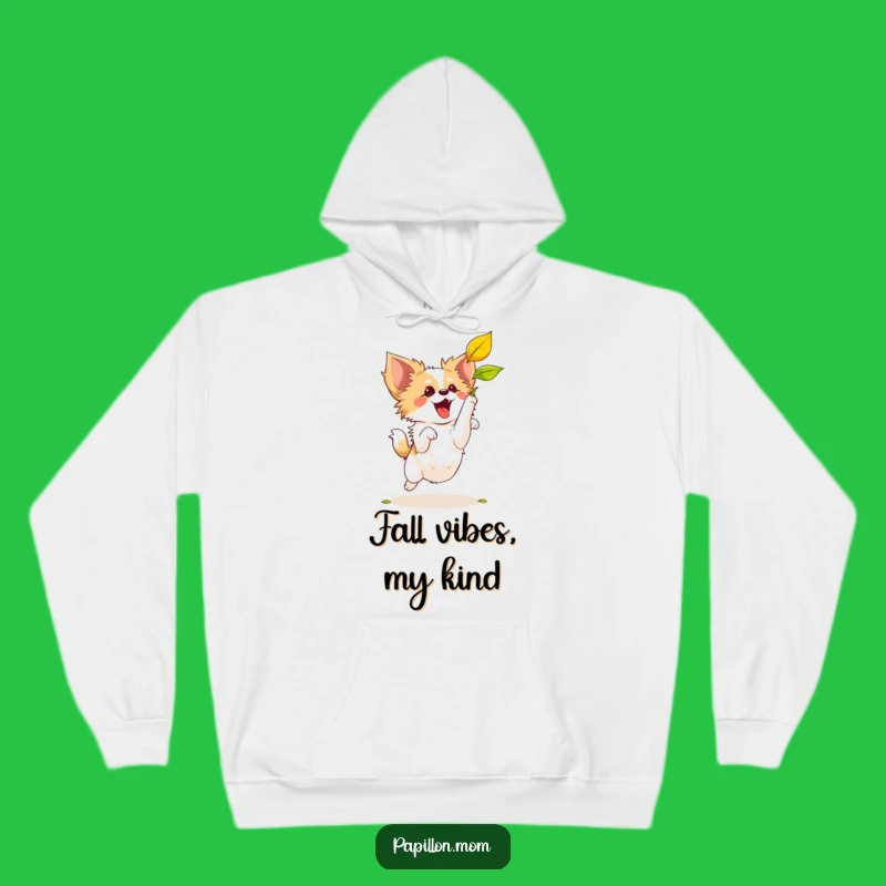 Funny Papillon Dog Leaf Catching Hoodie: Stay Cozy with a Humorous Pup!