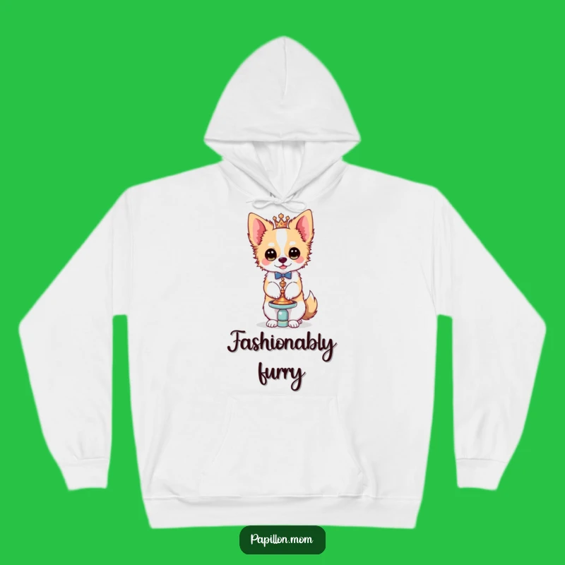 Funny Kawaii Papillon Dog Hoodie, Chic Accessory Bichon Wear, Great Gift