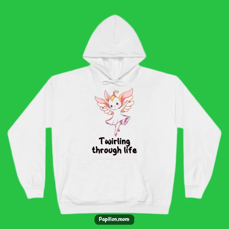Funny Kawaii Papillon Twirl Hoodie: Cozy grace, warm and elegant funny gift.
