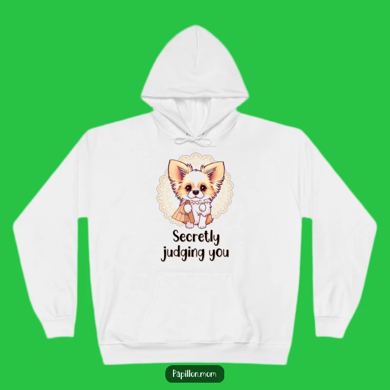 Funny Papillon Fan Peek Hoodie: Cozy Style with a Humorous Secret!