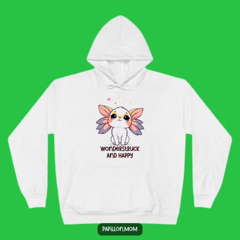 Funny Papillon Sky Hoodie: Cozy Dog Lady Gazing Up, Awesome Gift!
