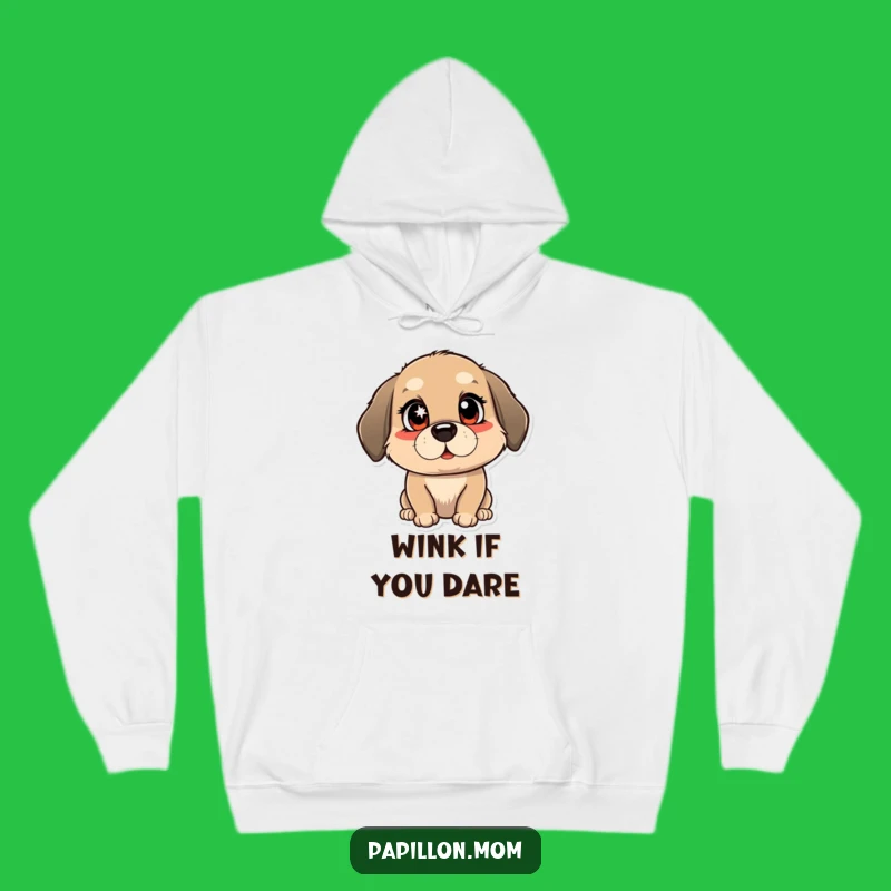 Funny Winking Dog Hoodie: Cozy Mischievous Sparkle, Ideal Funny Gift!