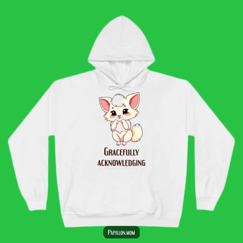 Funny Papillon Bow Hoodie: Cozy Dog Lady Bowing, Awesome Gift!