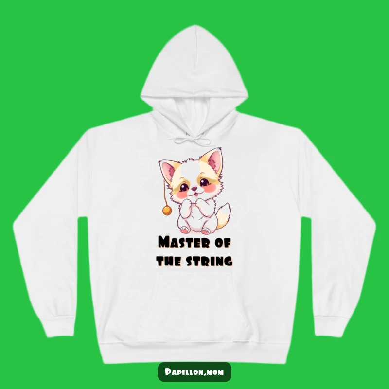 Cozy Funny Papillon Batting String Hoodie - Ultimate Dog Lover Apparel!