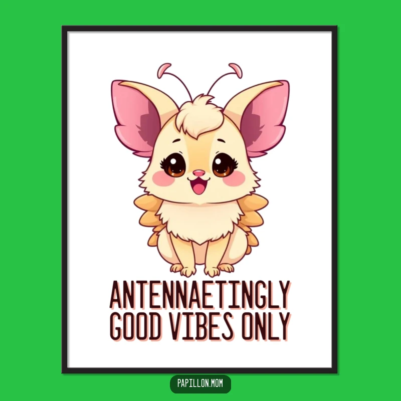 Funny Free Printable Wall Art: Excited Papillon Lady Animal Downloadable Decor