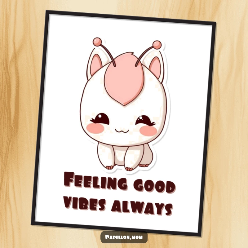 Funny Free Printable Wall Art: Character with a gentle smile and twitching antennae, full of curiosity