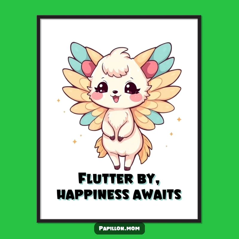 Free Printable Papillon Lady Wall Art: Funny Fluttering Downloadable Art