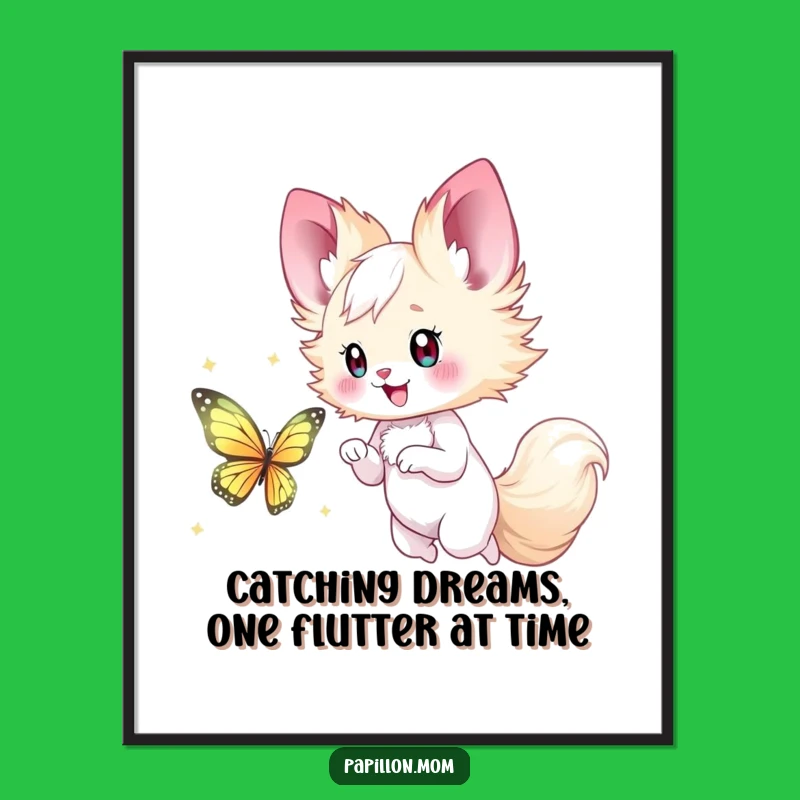 Free Printable Papillon Chase Wall Art: Funny Downloadable Art