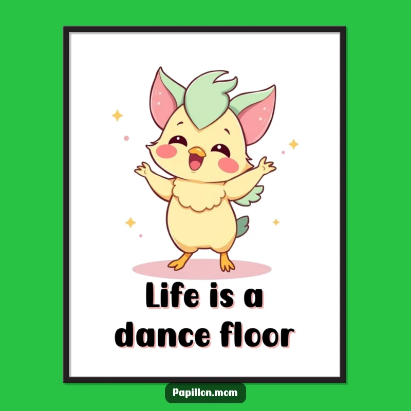 Free Printable Papillon Wall Art: Dancing Dog Art Downloadable Decor