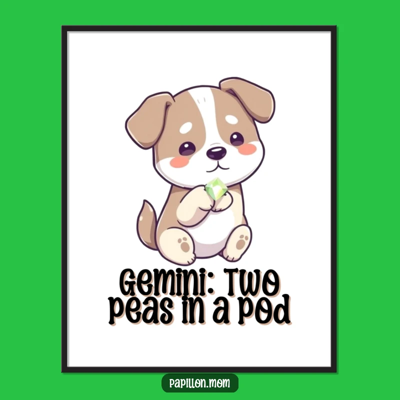 Free Printable Wall Art: Dog Offering Gem - Unique Downloadable Decor