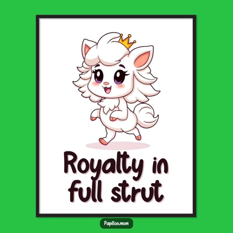 Free Printable Wall Art: Proud Papillon Crown - Funny Decor