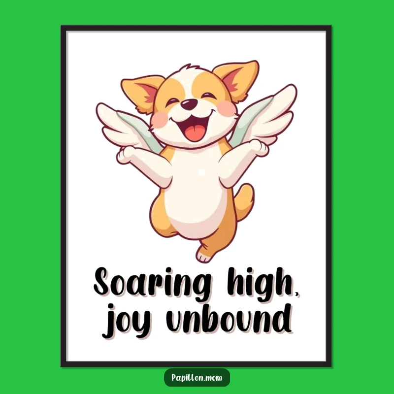 Free Printable Wall Art: Winged Dog Leap, Dynamic Downloadable Art for Decor