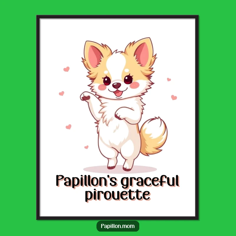 Free Printable Wall Art Funny Papillon Dog Dance - Downloadable Art Gift