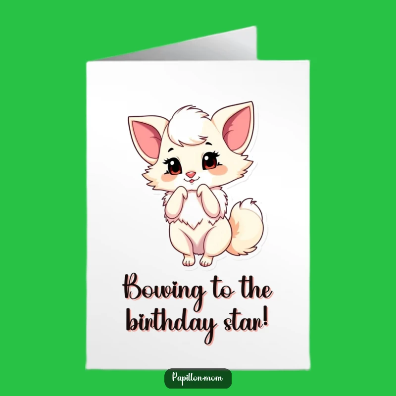 Free Printable Birthday Card: Graceful Papillon Bow for a Chic Celebration!