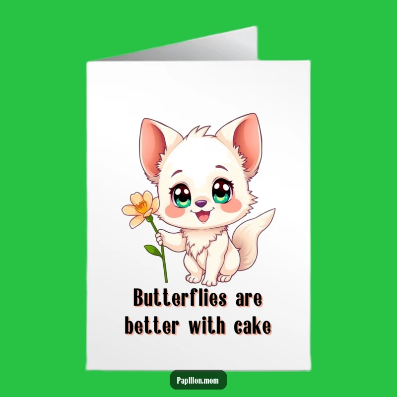 Free Printable Papillon Birthday Card: Funny Dog Art Downloadable Gift