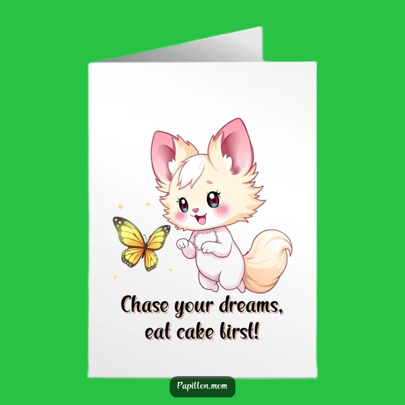 Free Printable Papillon Chase Birthday Card: Funny Downloadable Gift for Her