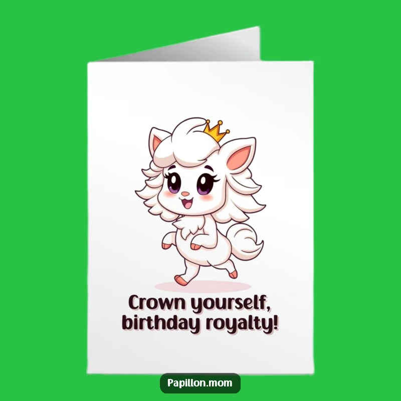 Free Printable Birthday Card: Proud Papillon Crown - DIY Gift