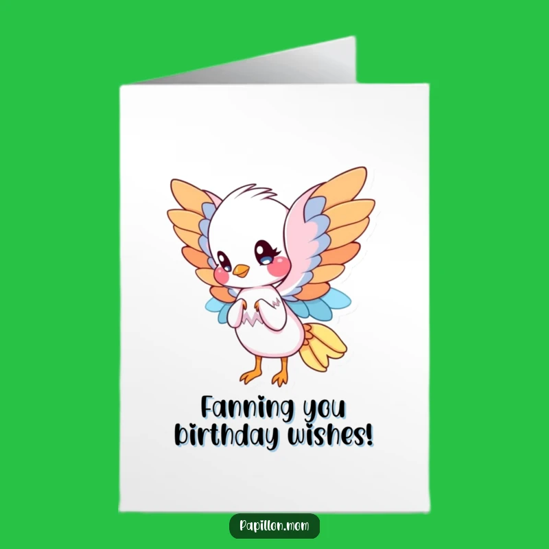 Free Printable Birthday Card: Elegant Papillon Fanning - DIY Downloadable