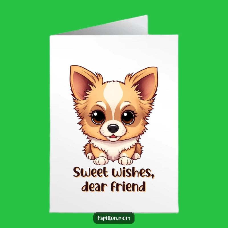 Free Printable Birthday Card: Sweet Papillon Dog Gaze - Heartwarming Downloadable Gift