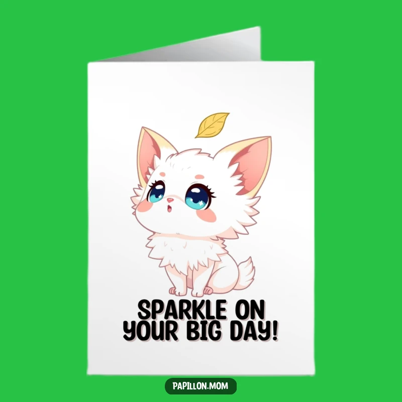 Free Printable Papillon Birthday Card: Mesmerized Pup Autumn Wonder Downloadable Funny Gift