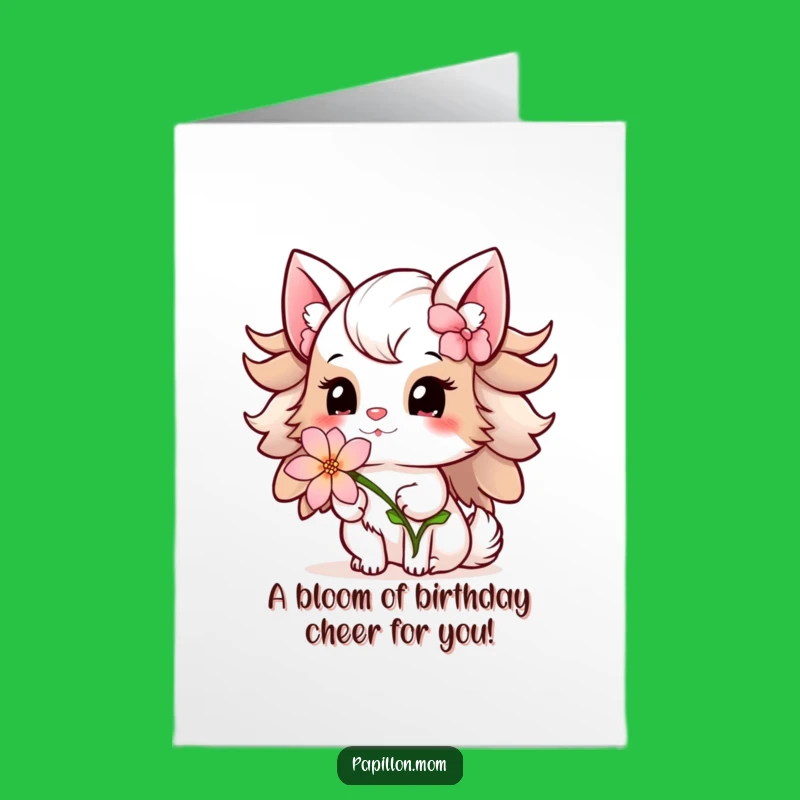 Free Printable Papillon Flower Birthday Card: Sweet Downloadable Gift