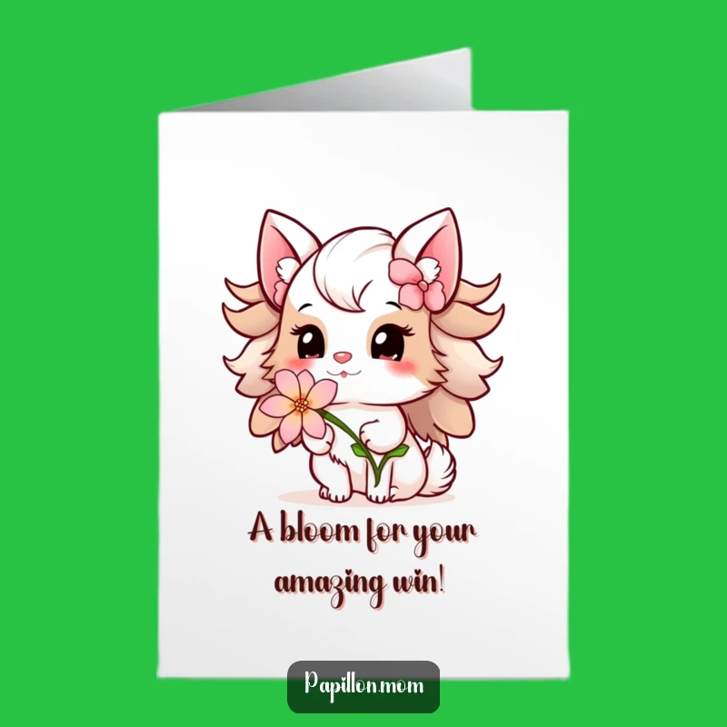 Free Printable Papillon Lady Congrats Card: Kind Downloadable Gift