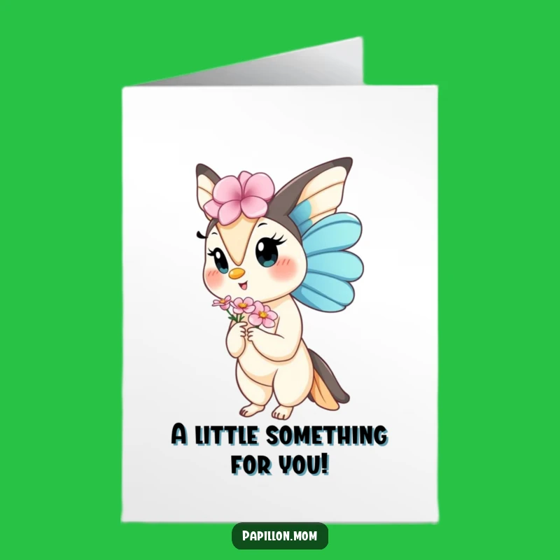 Free Printable Kawaii Papillon Congrats Card: Gentle Bloom Downloadable Gift