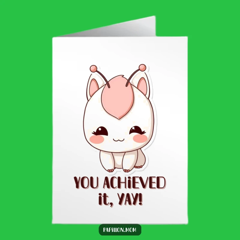 Free Printable Congratulations Card: Twitching Antennae Character, Funny Downloadable for Celebrating Success