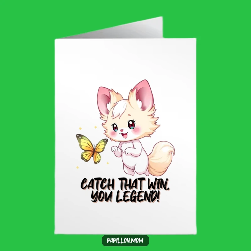 Free Printable Papillon Lady Congrats Card: Joyful Downloadable Gift