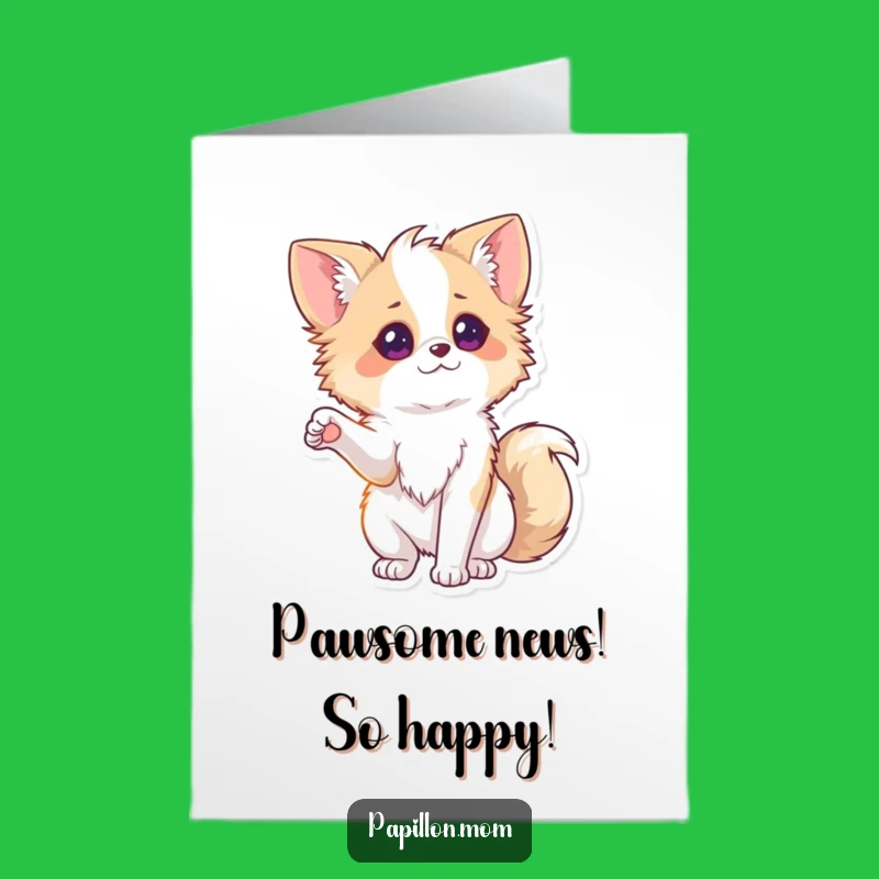Free Printable Congrats Card: Papillon Paw-taps for Your Big Achievement!