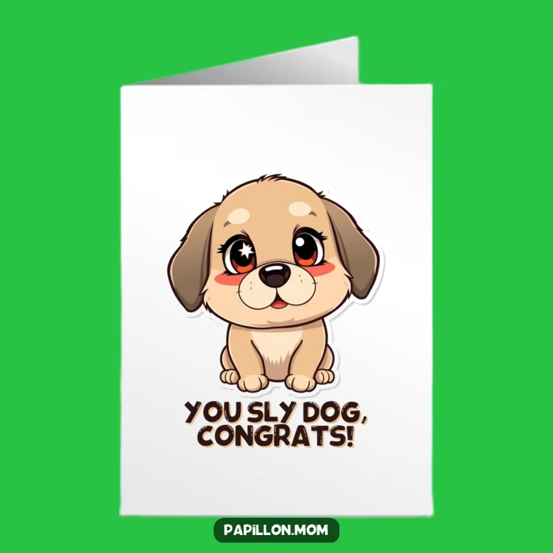 Free Printable Congrats Card: Winking Dog, Playful Downloadable for Success