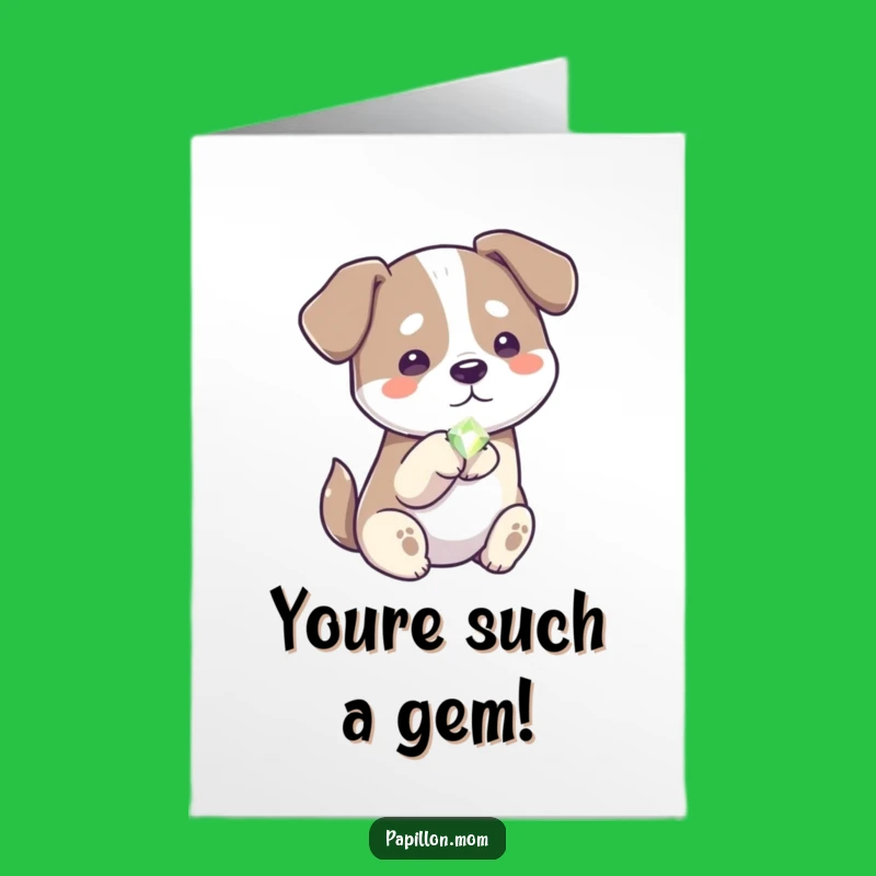 Free Printable Congrats Card: Dog Offers Gem - Thoughtful Downloadable Gift