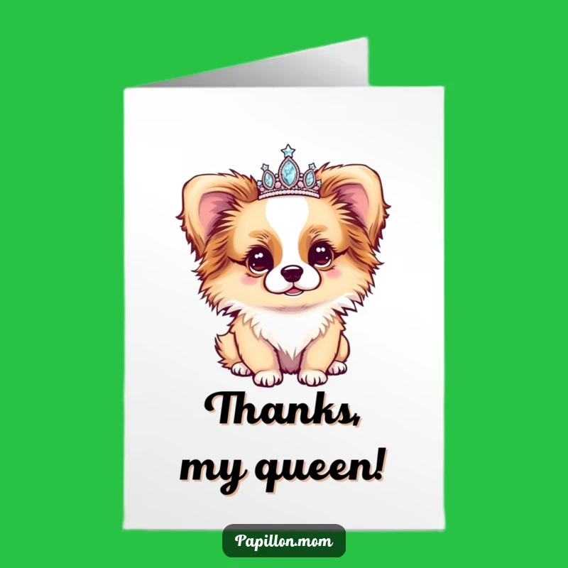 Free Printable Papillon Thank You Card: Enchanted Tiara Dog Downloadable Gift