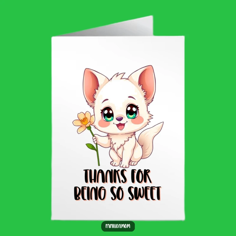 Free Printable Papillon Thank You Card: Sweet Dog Art Downloadable