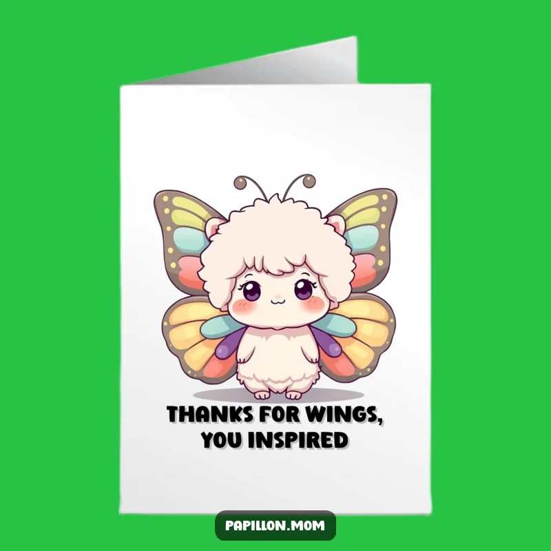 Free Printable Thank You Card: Fluffy Wings of Thanks, Downloadable Funny Gratitude Gift