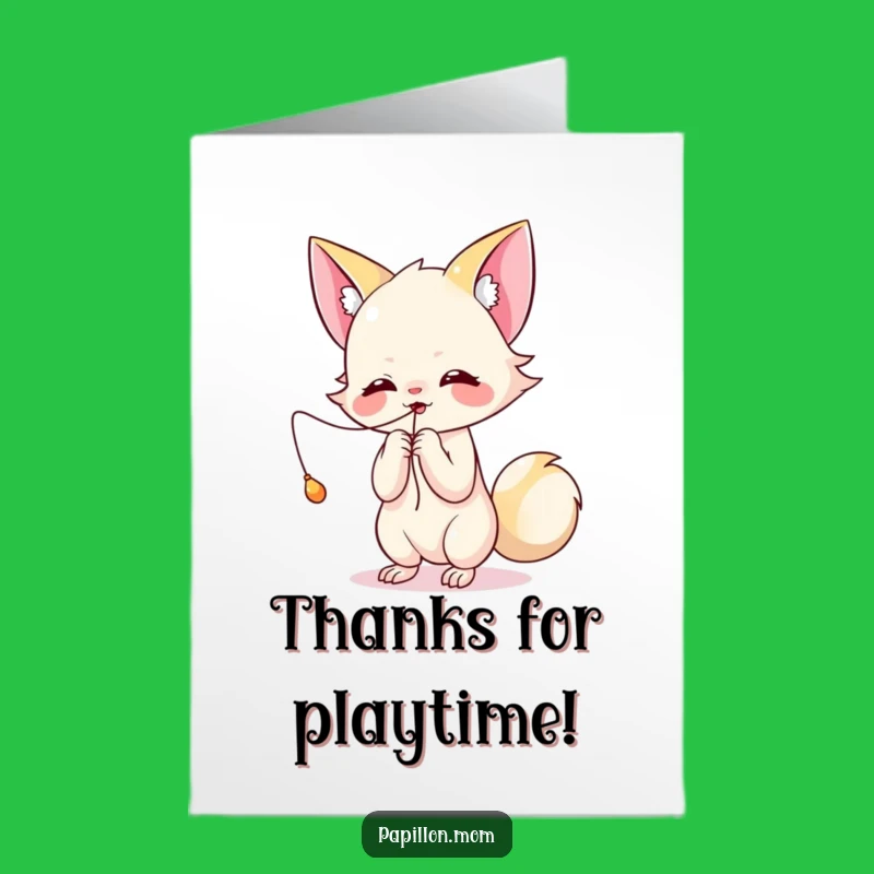 Free Printable Thank You Card: Playful Papillon Lady - Fun Downloadable!