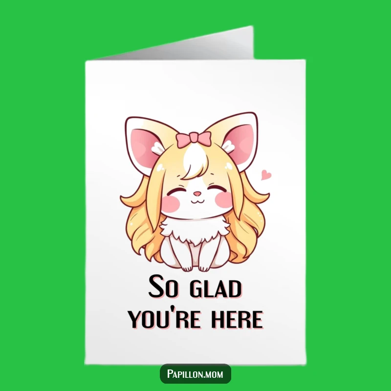 Free Printable Kawaii Papillon Thank You Card: Funny Lady Sighing Gift